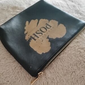 Perfectly Posh Black Cosmetic Pouch with Gold Logo ,Free W Purcash Over $20